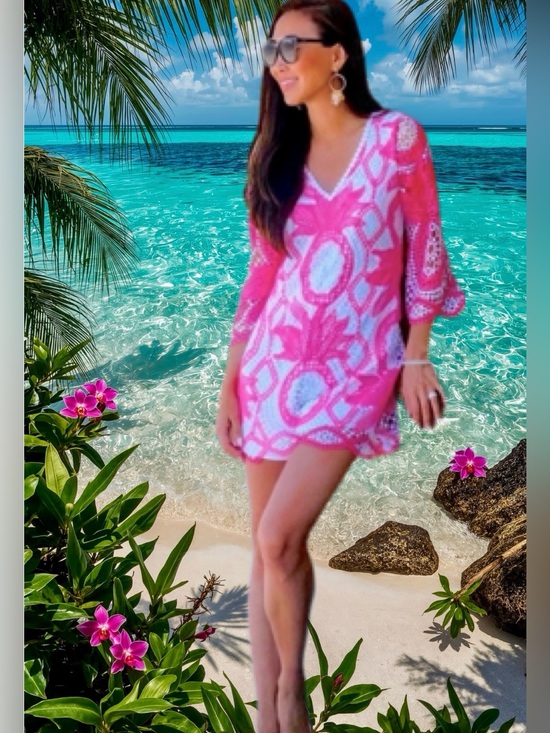 Lilly Pulitzer Pants - Lilly Pulitzer NWT 🦄 Lottie Romper Pink Juice Stand Crochet $278 Size 00 🦄